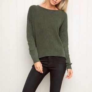 Brandy Melville Washed Green Ollie Sweater